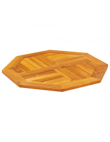 Piano per Tavolo 60x60x2 cm Ottagonale Legno Massello di Acacia
