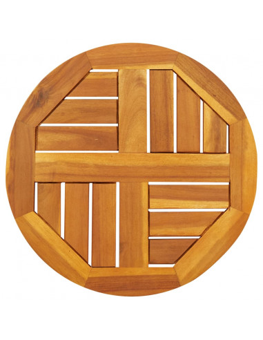 Piano per Tavolo Ø40x2 cm Rotondo in Legno Massello di Acacia