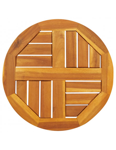 Piano per Tavolo Ø40x2 cm Rotondo in Legno Massello di Acacia