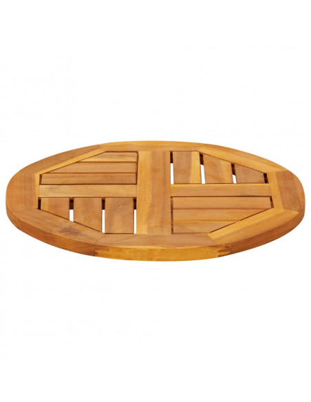Piano per Tavolo Ø40x2 cm Rotondo in Legno Massello di Acacia