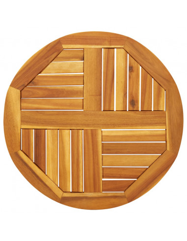 Piano per Tavolo Ø60x2 cm Rotondo in Legno Massello di Acacia