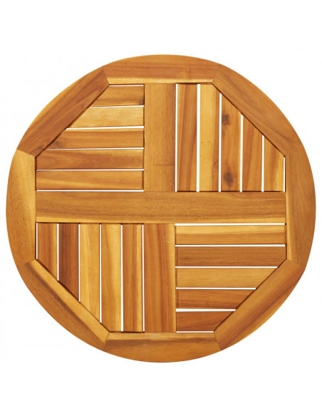 Piano per Tavolo Ø60x2 cm Rotondo in Legno Massello di Acacia
