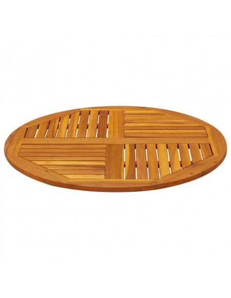 Piano per Tavolo Ø90x2,2 cm Rotondo in Legno Massello di Acacia