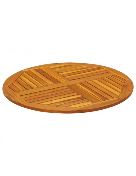 Piano per Tavolo Ø90x2,2 cm Rotondo in Legno Massello di Acacia