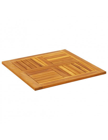 Piano per Tavolo 60x60x2 cm Quadrato Legno Massello di Acacia