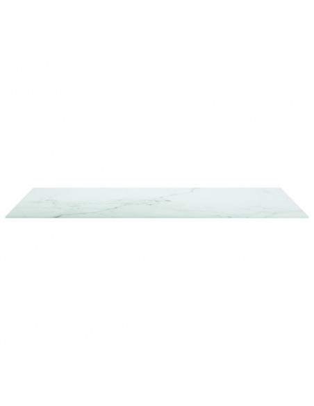 Piano Tavolo Bianco 120x65 cm 8mm Vetro Temperato Design Marmo