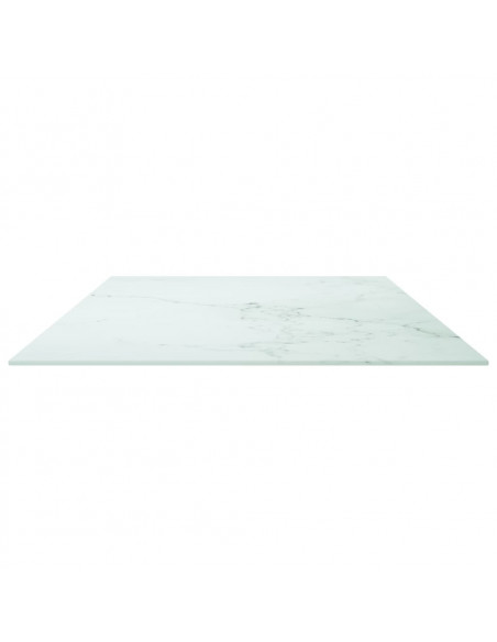 Piano Tavolo Bianco 120x65 cm 8mm Vetro Temperato Design Marmo