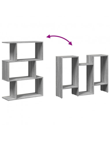 Libreria Divisorio 3Piani Grigio Sonoma 70x24x97 cm Truciolato