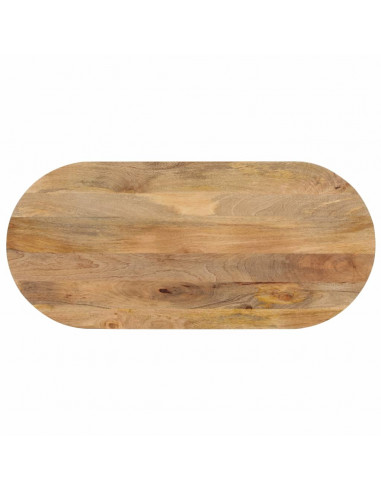 Piano Tavolo 120x60x2,5 cm Ovale in Legno Massello di Mango