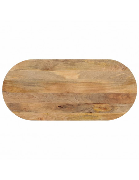 Piano Tavolo 120x60x2,5 cm Ovale in Legno Massello di Mango