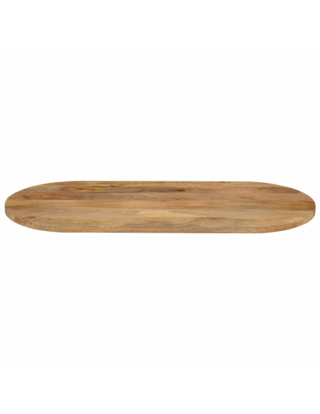 Piano Tavolo 120x60x2,5 cm Ovale in Legno Massello di Mango
