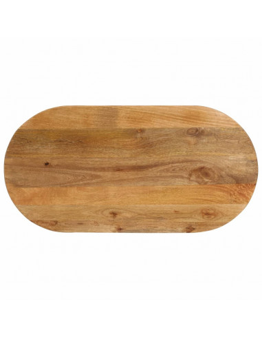 Piano Tavolo 120x60x3,8 cm Ovale in Legno Massello di Mango