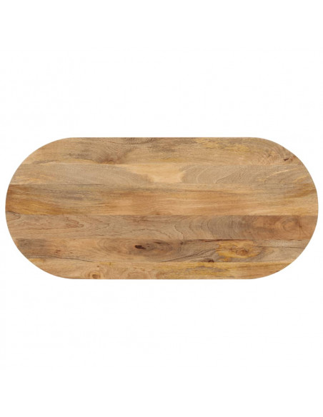 Piano Tavolo 140x60x3,8 cm Ovale in Legno Massello di Mango