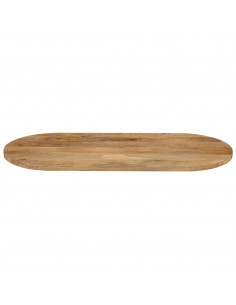 Piano Tavolo 140x60x3,8 cm Ovale in Legno Massello di Mango 2