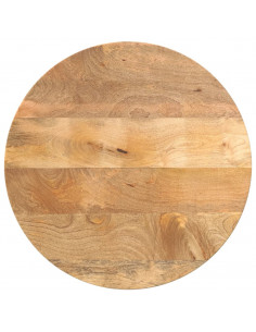 Piano per Tavolo Ø 50x3,8 cm Rotondo in Legno Massello di Mango 2