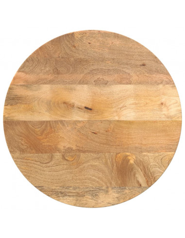 Piano per Tavolo Ø 50x3,8 cm Rotondo in Legno Massello di Mango