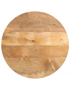 Piano per Tavolo Ø 60x2,5cm Rotondo in Legno Massello di Mango 2