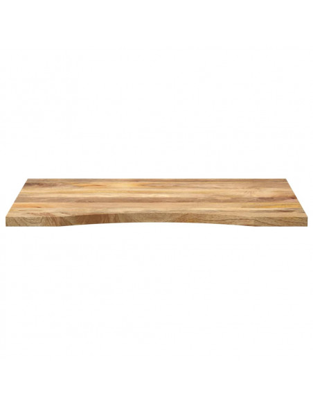 Piano Scrivania con Curva 100x60x2,5cm Massello Grezzo di Mango