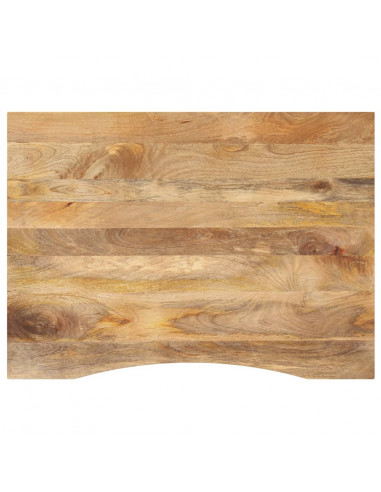 Piano Scrivania con Curva 100x80x2,5cm Massello Grezzo di Mango