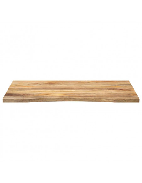 Piano Scrivania con Curva 100x80x2,5cm Massello Grezzo di Mango