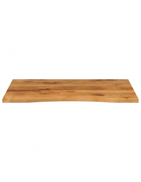 Piano Scrivania con Curva 100x80x2,5cm Massello Grezzo di Mango