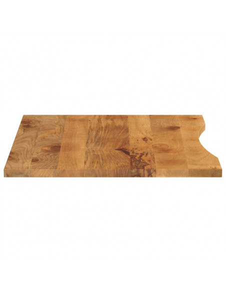 Piano Scrivania con Curva 100x80x2,5cm Massello Grezzo di Mango