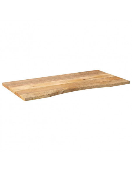 Piano Scrivania con Curva 110x50x2,5cm Massello Grezzo di Mango