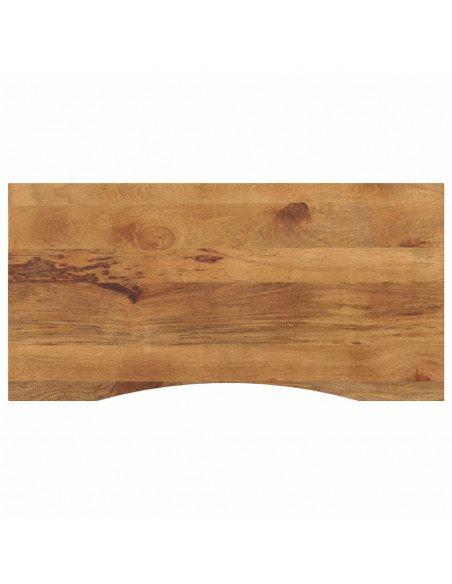 Piano Scrivania con Curva 110x50x2,5cm Massello Grezzo di Mango