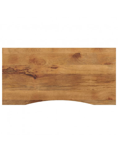 Piano Scrivania con Curva 110x60x2,5cm Massello Grezzo di Mango