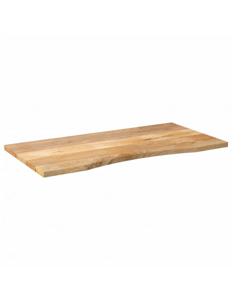 Piano Scrivania con Curva 110x60x2,5cm Massello Grezzo di Mango