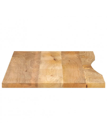 Piano Scrivania con Curva 110x60x2,5cm Massello Grezzo di Mango