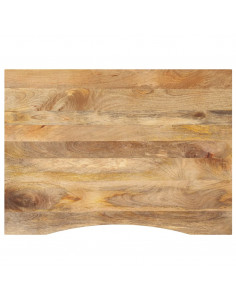 Piano Scrivania con Curva 110x80x2,5cm Massello Grezzo di Mango 2