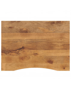 Piano Scrivania con Curva 110x80x2,5cm Massello Grezzo di Mango 2