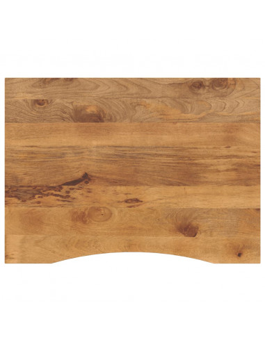 Piano Scrivania con Curva 110x80x2,5cm Massello Grezzo di Mango