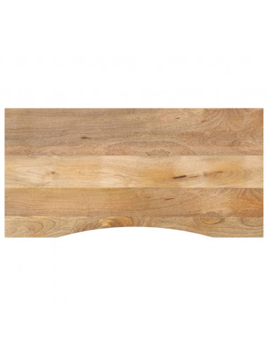 Piano Scrivania con Curva 120x50x2,5cm Massello Grezzo di Mango