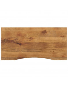 Piano Scrivania con Curva 120x50x2,5cm Massello Grezzo di Mango 2