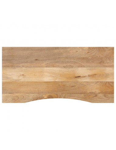 Piano Scrivania con Curva 120x60x2,5cm Massello Grezzo di Mango