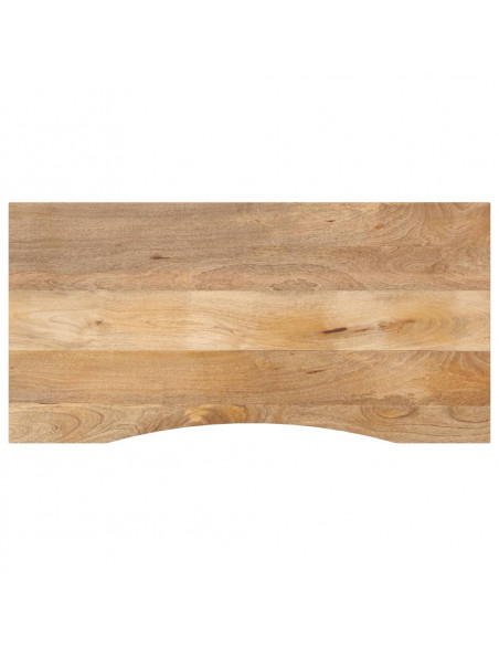 Piano Scrivania con Curva 120x60x2,5cm Massello Grezzo di Mango