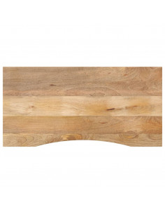 Piano Scrivania con Curva 140x50x2,5cm Massello Grezzo di Mango 2