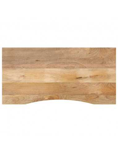 Piano Scrivania con Curva 140x50x2,5cm Massello Grezzo di Mango