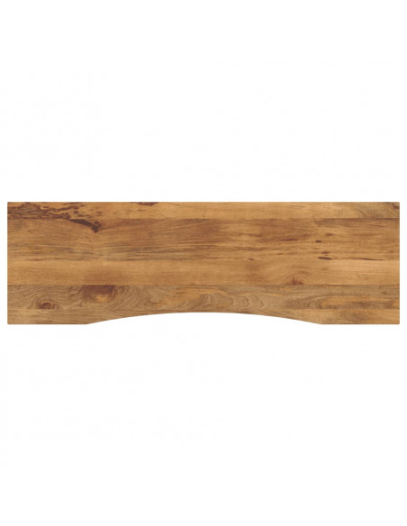 Piano Scrivania con Curva 160x50x2,5cm Massello Grezzo di Mango