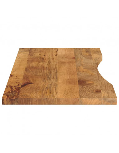 Piano Scrivania con Curva 160x50x2,5cm Massello Grezzo di Mango