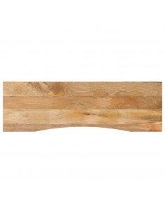 Piano Scrivania con Curva 160x50x2,5cm Massello Grezzo di Mango 2