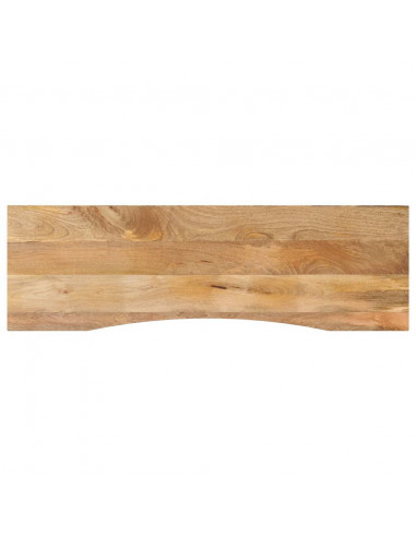 Piano Scrivania con Curva 160x50x2,5cm Massello Grezzo di Mango