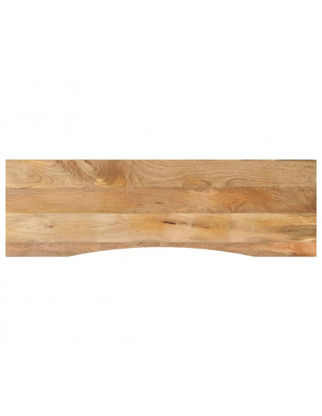 Piano Scrivania con Curva 160x50x2,5cm Massello Grezzo di Mango