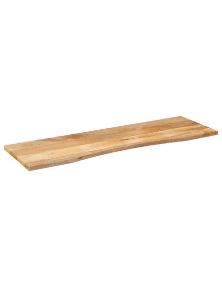 Piano Scrivania con Curva 160x50x2,5cm Massello Grezzo di Mango