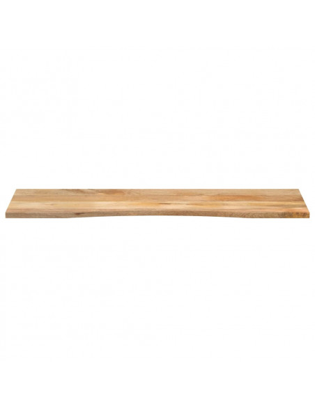 Piano Scrivania con Curva 160x50x2,5cm Massello Grezzo di Mango