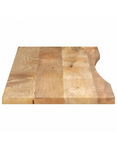 Piano Scrivania con Curva 160x50x2,5cm Massello Grezzo di Mango