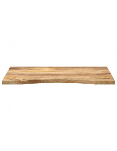 Piano Scrivania con Curva 90x60x2,5 cm Massello Grezzo di Mango