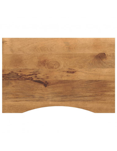 Piano Scrivania con Curva 90x60x2,5 cm Massello Grezzo di Mango